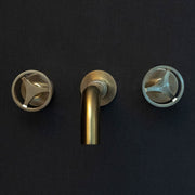 Unlacquered Brass Wall-Mounted Faucet – Round Handles