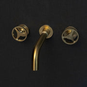 Unlacquered Brass Wall-Mounted Faucet – Round Handles