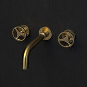 Unlacquered Brass Wall-Mounted Faucet – Round Handles