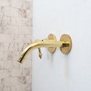 Unlacquered Brass Wall-Mounted Mixer Faucet – Single Lever