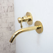 Unlacquered Brass Wall-Mounted Mixer Faucet – Single Lever