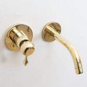 Unlacquered Brass Wall-Mounted Mixer Faucet – Single Lever
