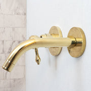 Unlacquered Brass Wall-Mounted Mixer Faucet – Single Lever