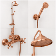 Unlacquered Copper Outdoor Shower – Handmade Showerhead