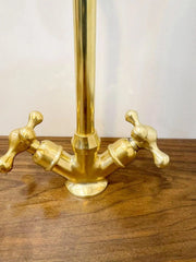 Unlacquered Brass Bar Faucet – Cross Handles, Single Hole