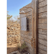 Unlacquered Copper Outdoor Rain Shower – Wall-Mounted System