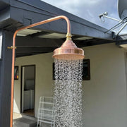 Copper & Brass Outdoor Rain Shower – Wall-Mounted System