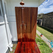 Copper & Brass Outdoor Rain Shower – Wall-Mounted System