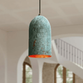 Verdigris Copper Cylinder Pendant – Tall Kitchen Light