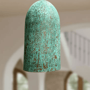 Verdigris Copper Cylinder Pendant – Tall Kitchen Light