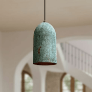 Verdigris Copper Cylinder Pendant – Tall Kitchen Light