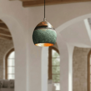 Verdigris Copper Pendant – Oval Cutout Ceiling Light