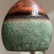 Verdigris Copper Pendant – Oval Cutout Ceiling Light