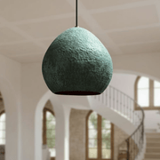 Verdigris Copper Dome Pendant – Rustic Green Patina Light