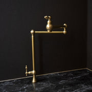 Unlacquered Brass Pot Filler – Folding Swing Arm, Wall-Mounted