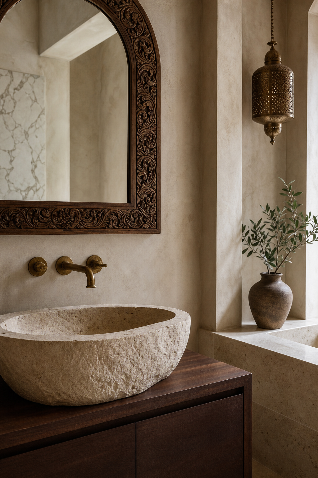 Brass bathroom fixtures