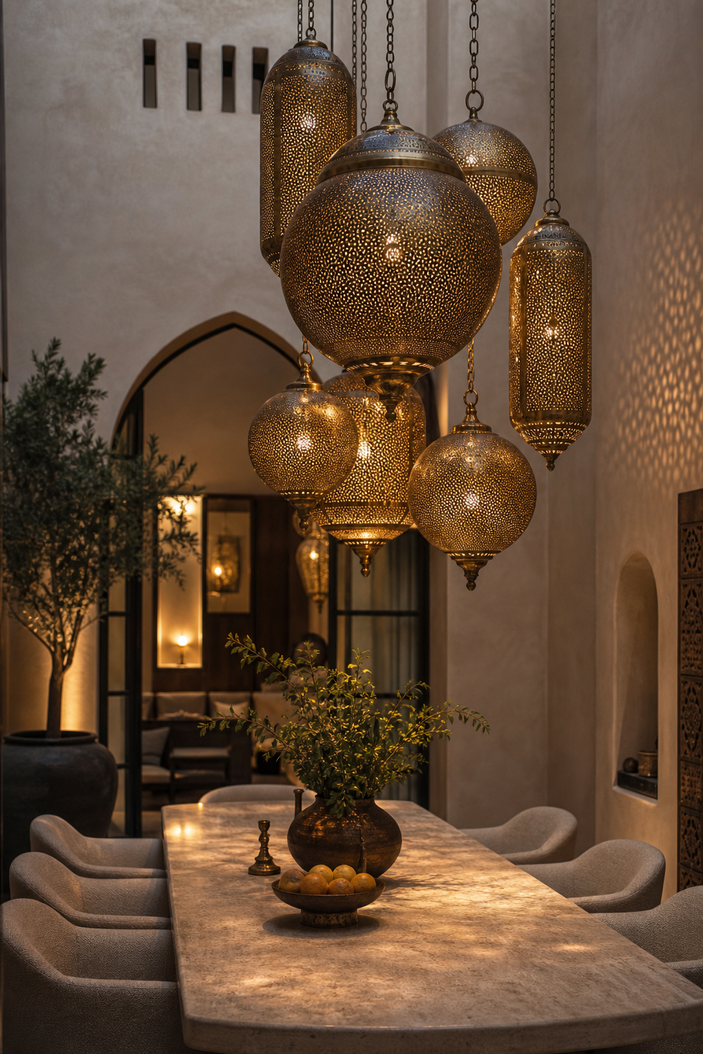 Brass Pendant Lights ? handcrafted brass collection in Marrakech