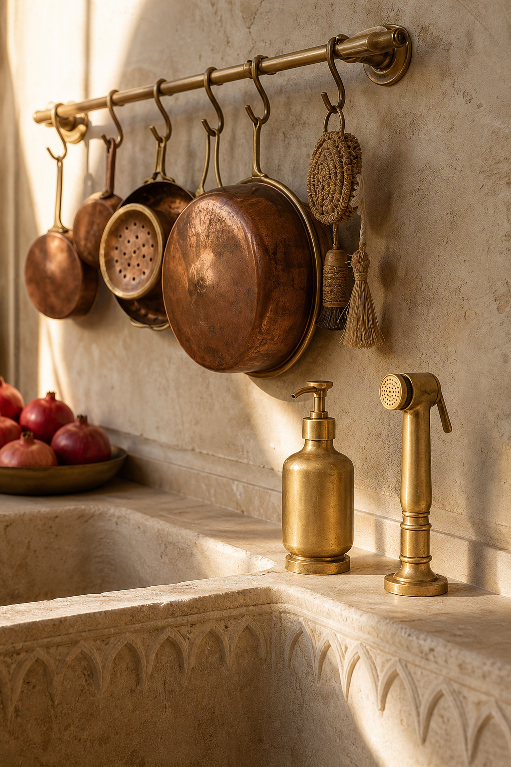 Kitchen Accessories ? handcrafted brass collection in Marrakech