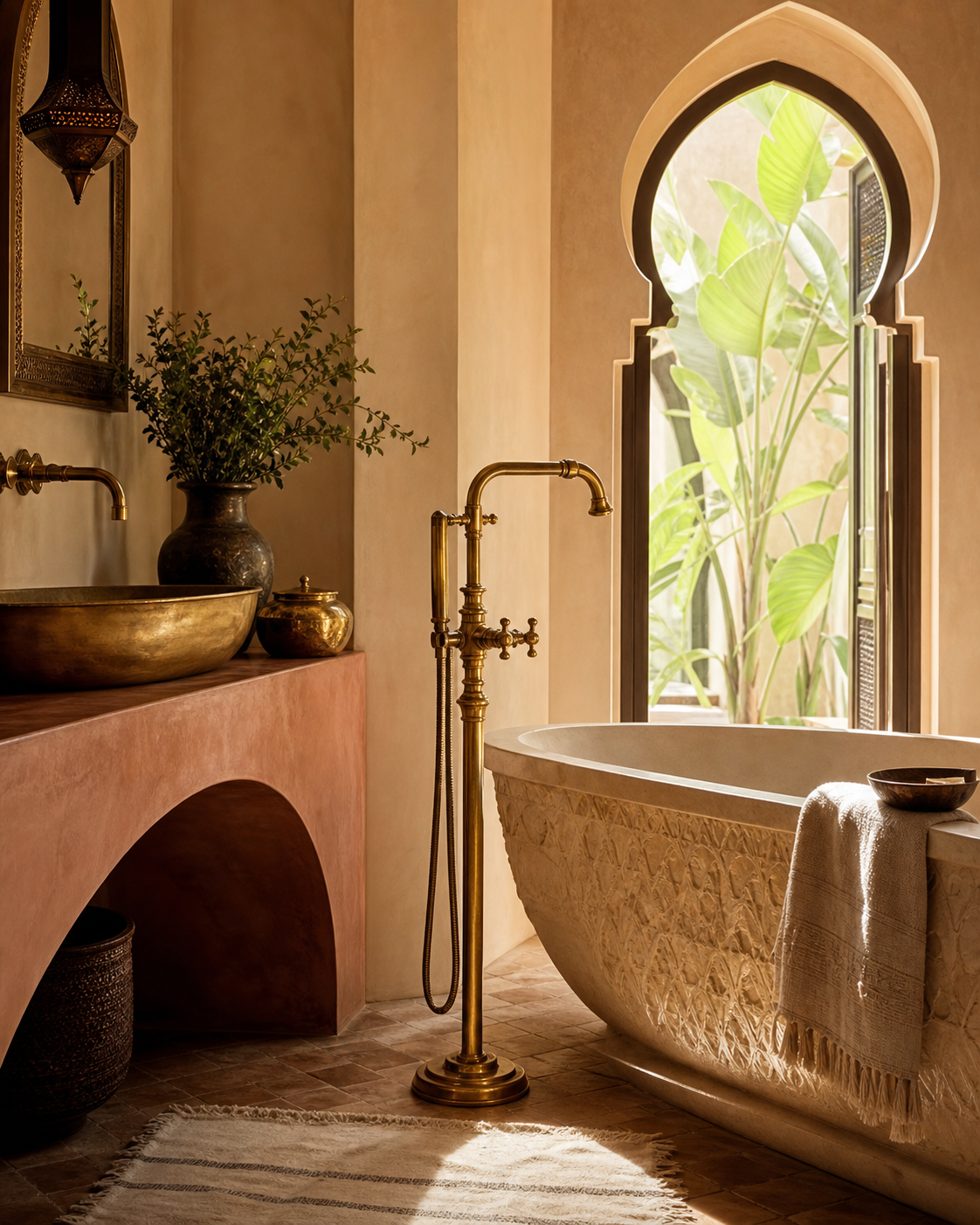Tub Fillers & Bathtub Faucets ? handcrafted brass collection in Marrakech